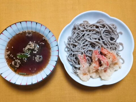 エビ天乗せざる蕎麦